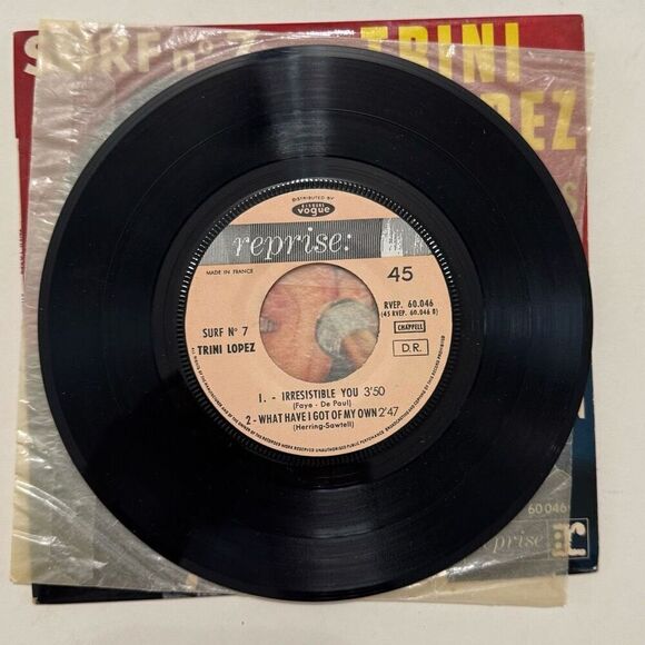 Trini Lopez Surf No. 7 Cotton Fields France Ep W/ Picture Sleeve RVEP 60046 - Picture 4 of 9